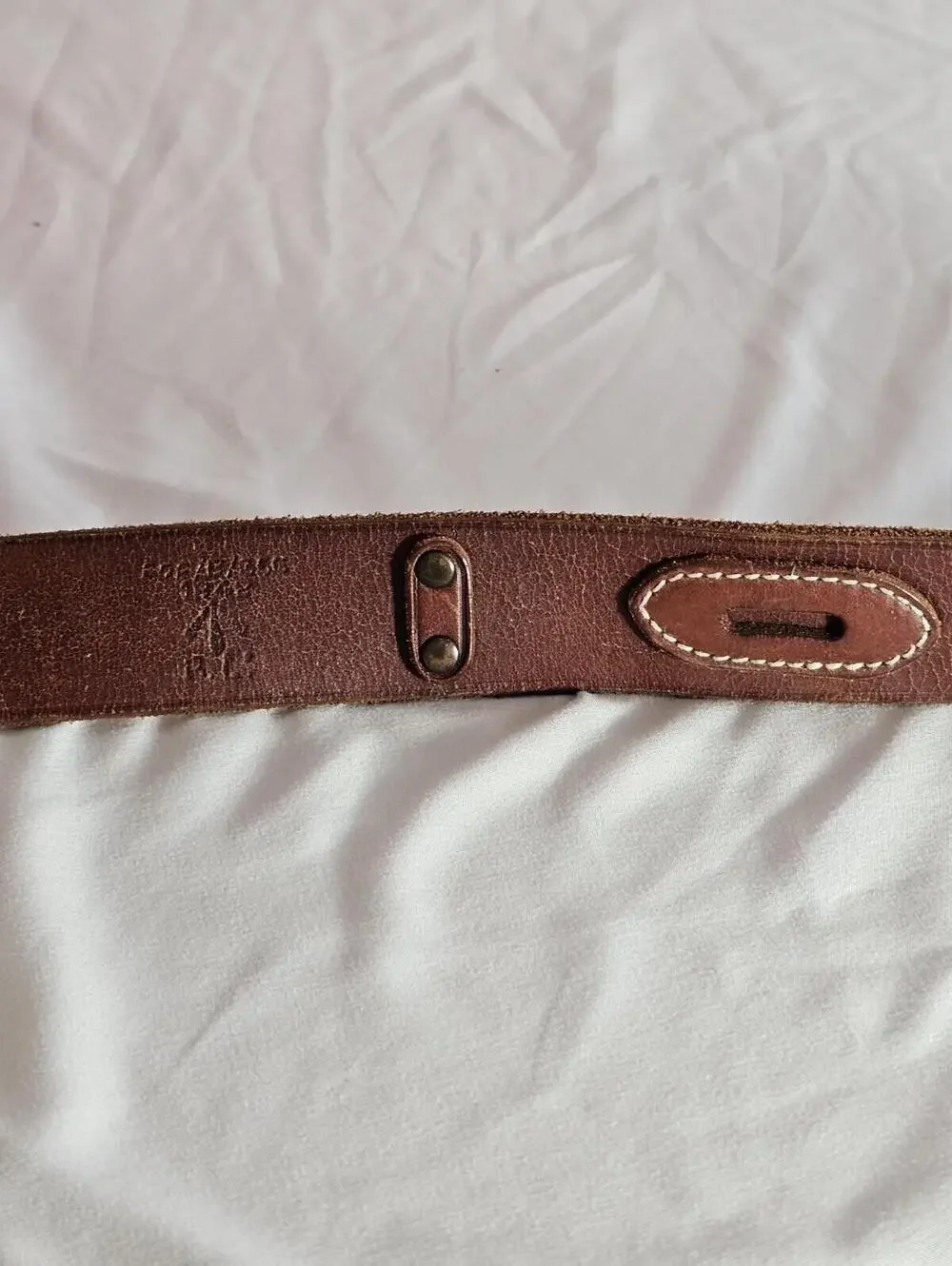 Polo Ralph Lauren Men's Brown Leather Rustic Belt. Sz. 34 39.5” Long